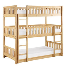 Homeelegance Triple Natural Pine Bunk Bed - Natural Finish - Clearance Sale