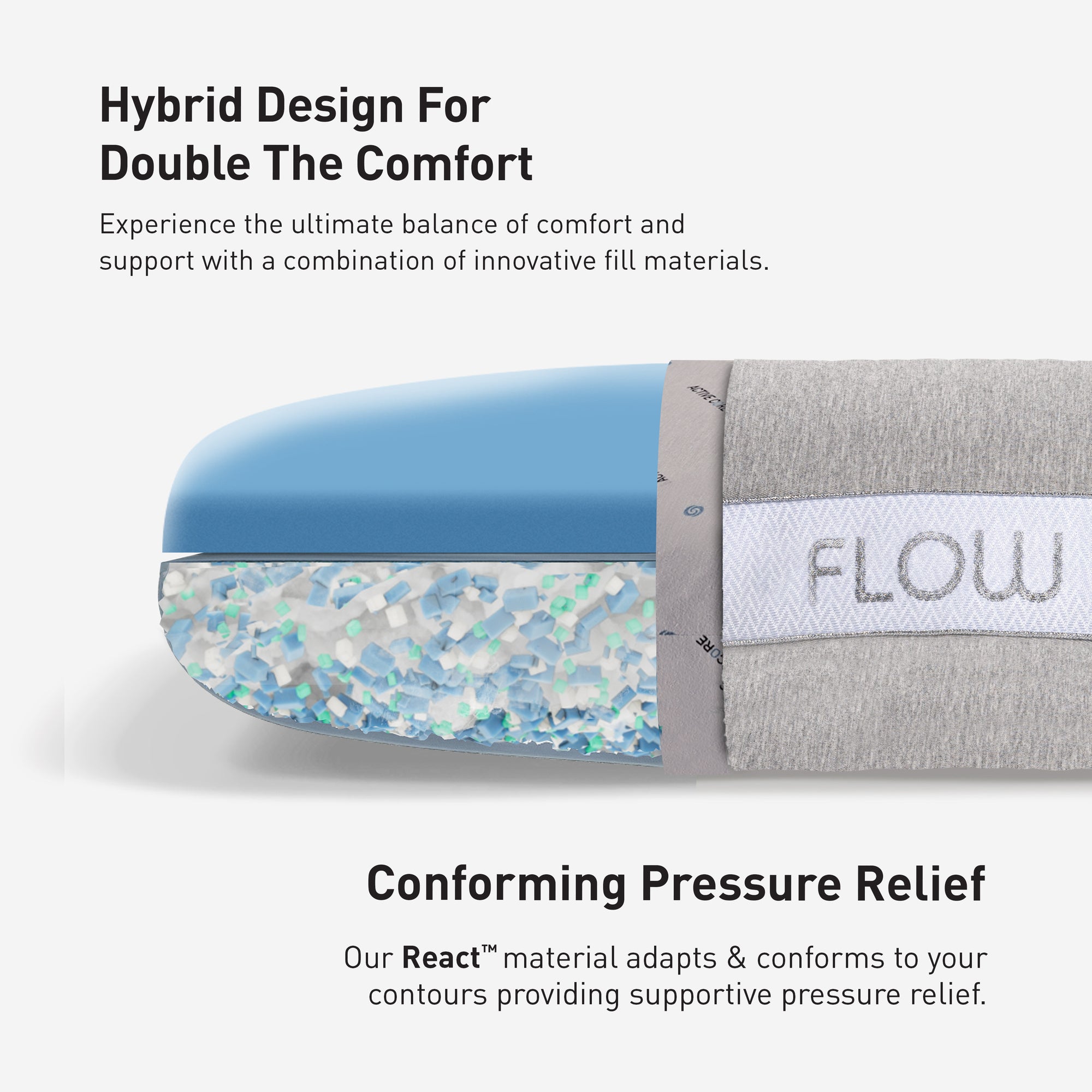 Flow Cuddle Curve Reversible Performance Pillow by Bedgear