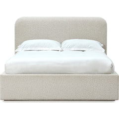 Queen Size Modus Off-White Upholstered Bed in Ricotta Boucle Fabric