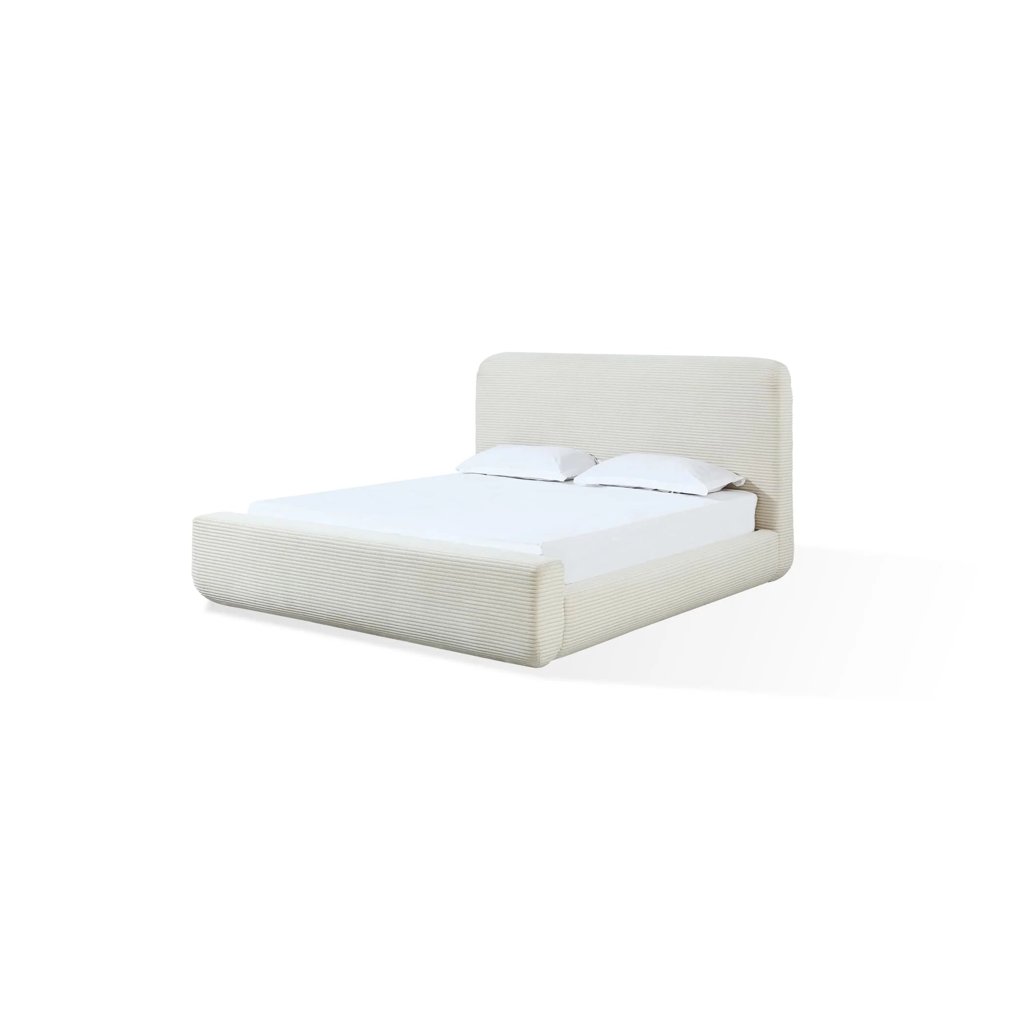 Wisteria Upholstered Queen Platform Bed in Frosty Corduroy - Clearance Sale