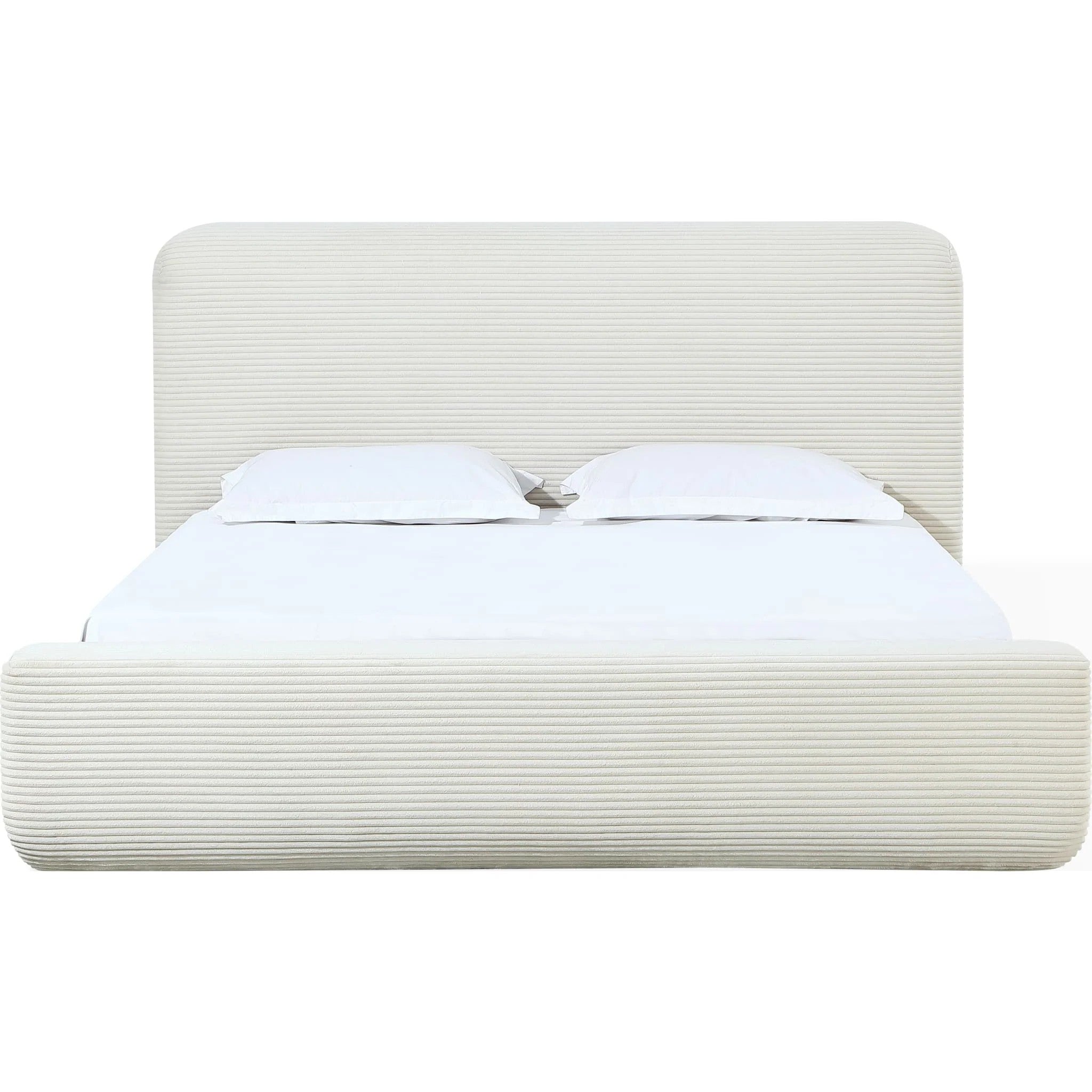 Wisteria Upholstered Queen Platform Bed in Frosty Corduroy - Clearance Sale