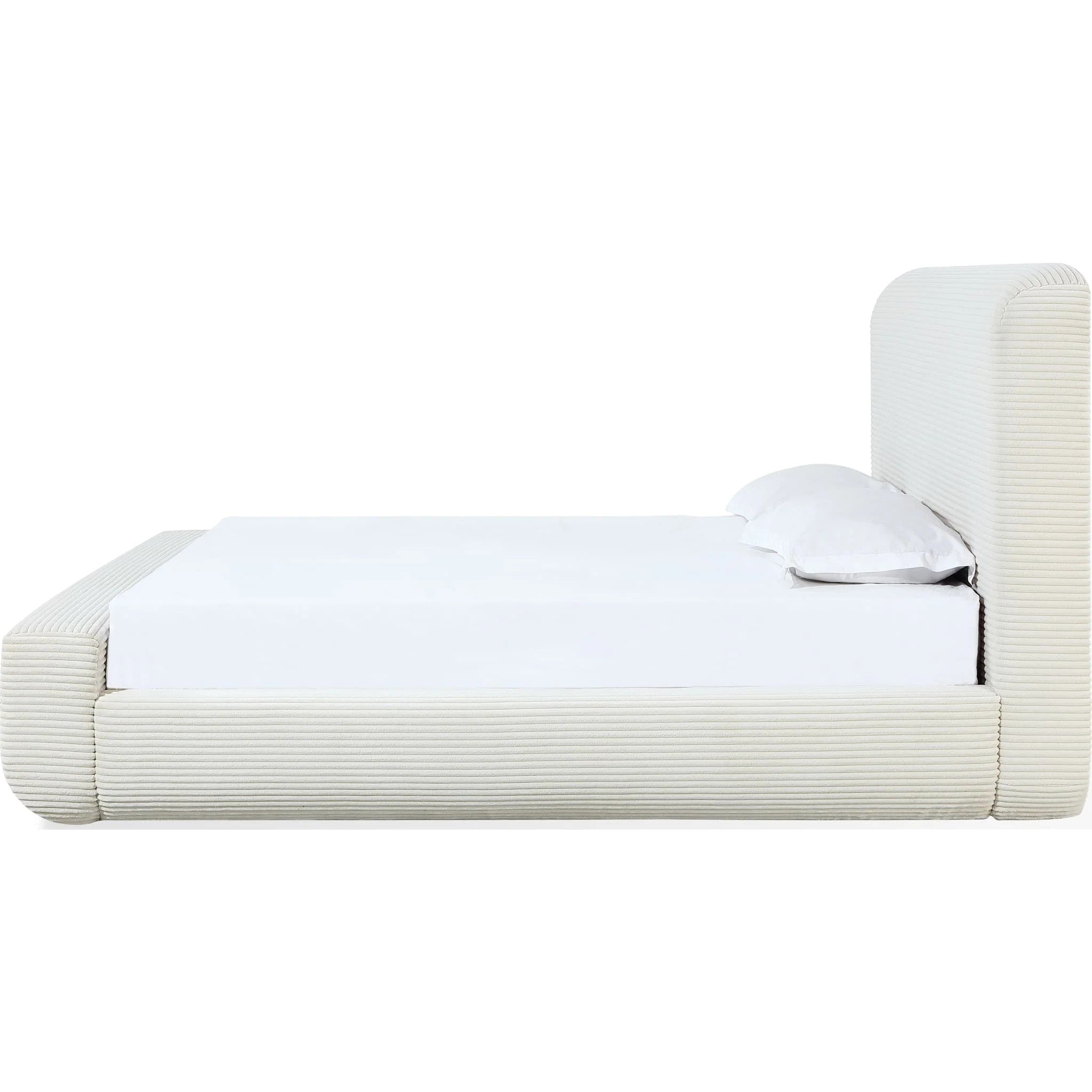 Wisteria Upholstered Queen Platform Bed in Frosty Corduroy - Clearance Sale