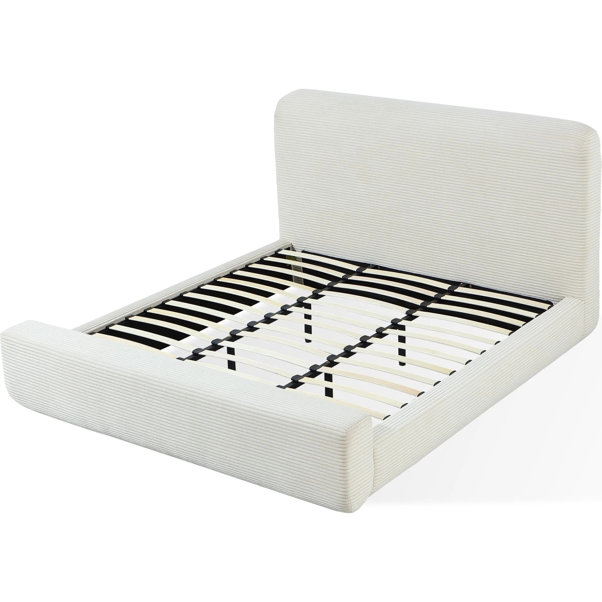 Wisteria Upholstered Queen Platform Bed in Frosty Corduroy - Clearance Sale